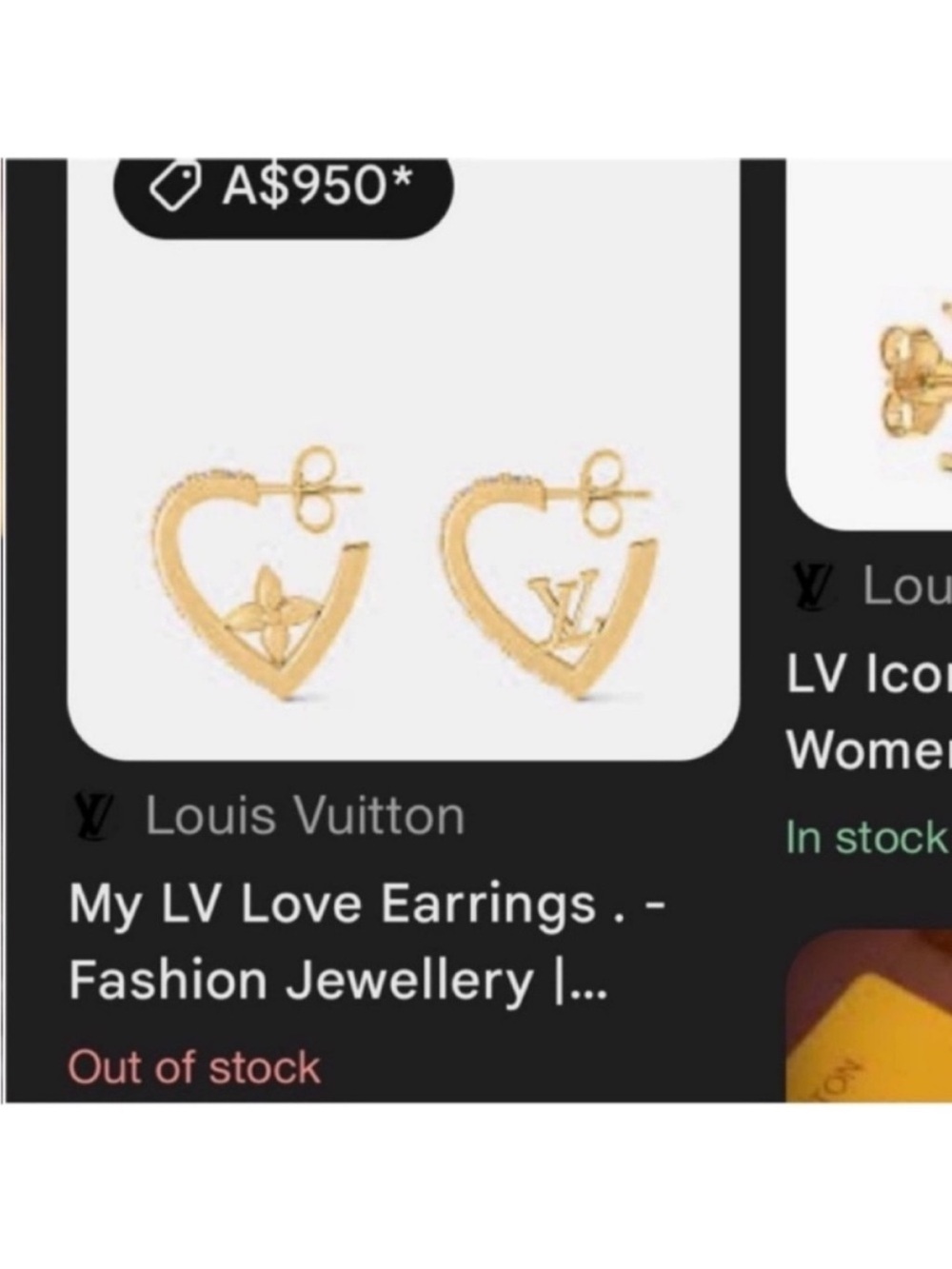 Louis Vuitton 18K Gold Plated Crystal-Trim Earrings - Picture 10 of 10